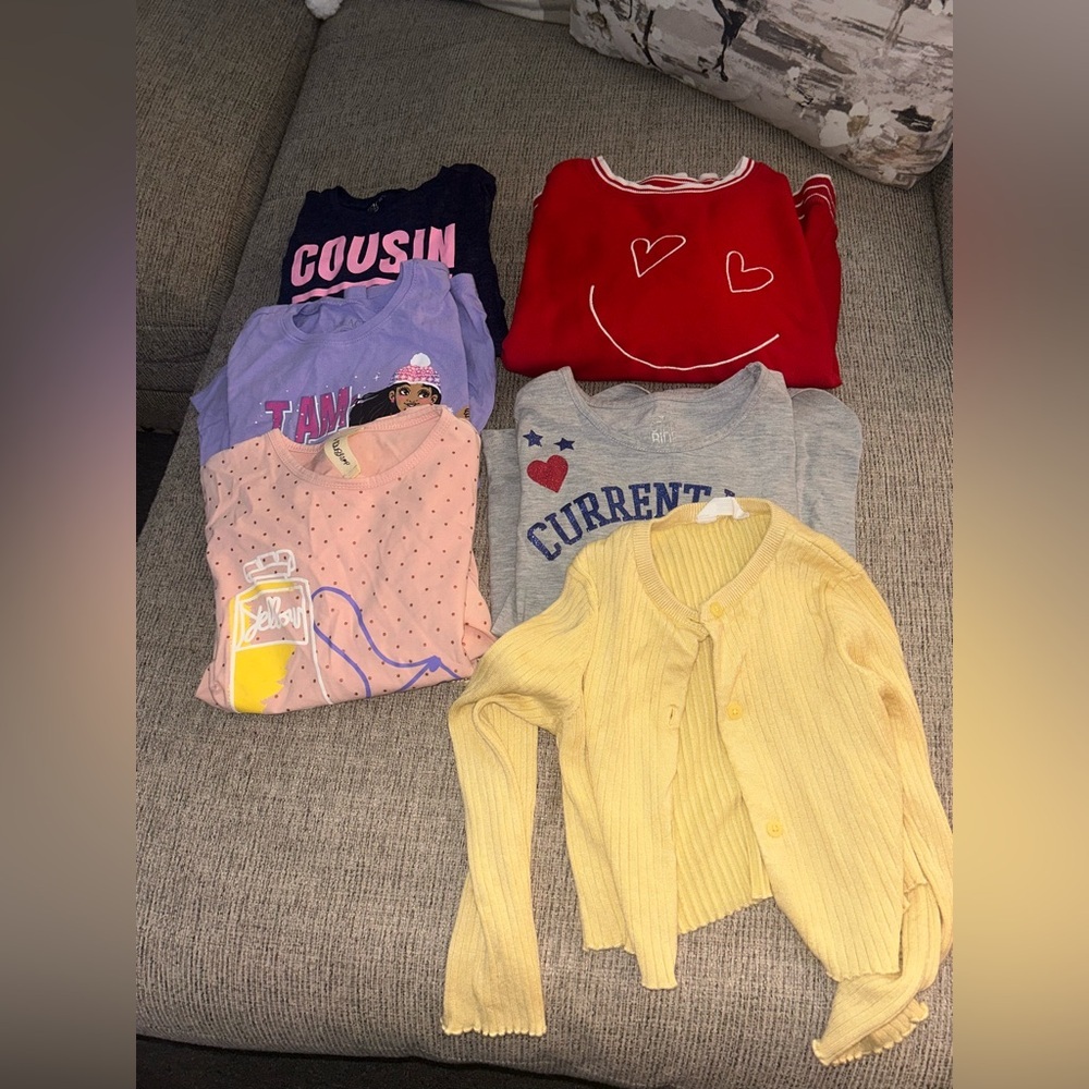 Lot of long sleeved tops for girls 7/8